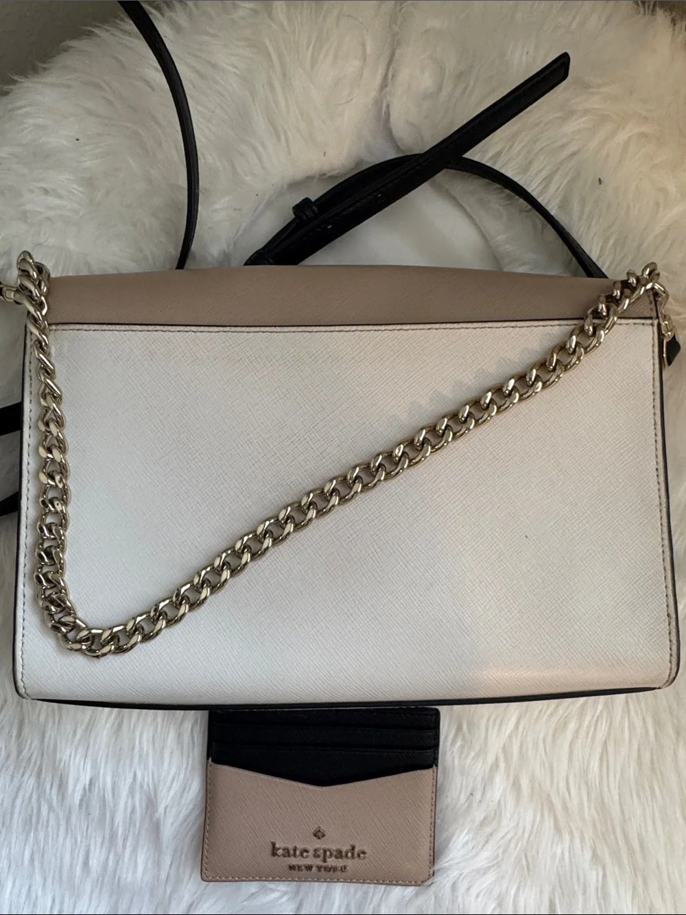 kate spade Two-Tone Cream & White Crossbody with Cardholder